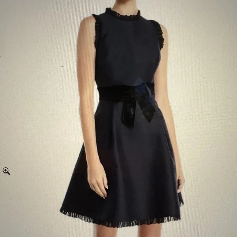 KATE SPADE: fit & flare sleeveless cocktail dress with velvet-bow NEVER WORN - Picture 1 of 7